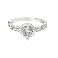 18kt White Gold Vintage Natural Diamonds Semi-Mount Ring (0.3ct)