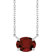 14kt White Gold Natural Mozambique Oval Garnet Pendant (1.50ct)