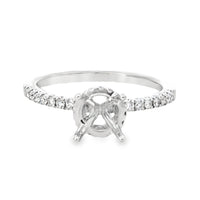 18kt White Gold Hidden Halo Natural Diamonds Semi-Mount Ring (0.26ct)