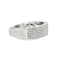 18kt White Gold Natural Round Diamond Pavé Wedding Ring (.70ct)