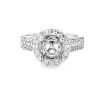 18kt White Gold Halo Natural Diamonds Semi-Mount Ring (0.85ct)
