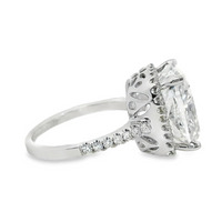 18kt White Gold Lab-Grown Cushion and Natural Diamonds Halo Engagement Ring (9.41ct)