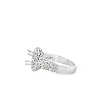 18kt White Gold Double Halo Natural Diamonds Semi-Mount Ring (1.09ct)