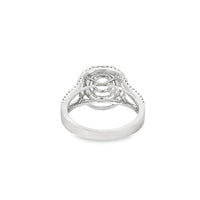 18kt White Gold Double Halo Natural Diamonds Semi-Mount Ring (0.83ct)
