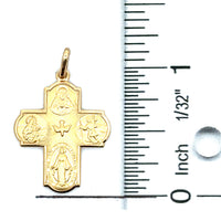 18kt Yellow Gold Italian Made Four Way Cross Pendant (3.11g)