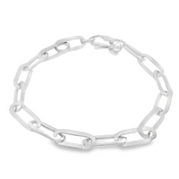 14kt White Gold 7.5" Italian Made Paperclip Bracelet (3.04g)