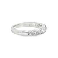 18kt White Gold Lab-Grown Round Diamond French Pave Wedding Ring (1.02ct)