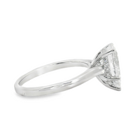 18kt White Gold Lab-Grown Pear and Natural Round Diamond Hidden Halo Engagement Ring (2.11ct)