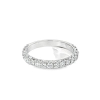 18kt White Gold Natural Round Diamond French Pave Wedding Ring (0.74ct)
