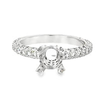 18kt White Gold Pave Natural Diamonds Semi-Mount Ring (0.94ct)