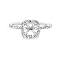 18kt White Gold Halo Natural Diamonds Semi-Mount Ring (0.44ct)