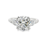 18kt White Gold Lab-Grown Round & Pear Diamonds Engagement Ring (3.08ct)