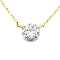 18kt Yellow Gold Natural Diamond Solitaire Pendant (0.7ct)