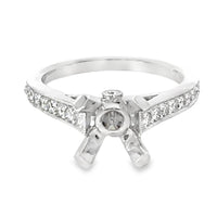 18kt White Gold Cathedral Natural Diamonds Semi-Mount Ring (0.43ct)