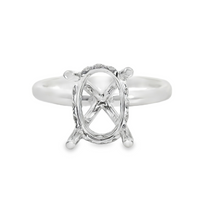 18kt White Gold Natural Round Diamond Semi-Mount Ring (.12ct)