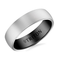 Triton Tu-Tone Tunsten 6mm Matte Finish Wedding Band