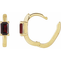 14kt Yellow Gold Natural Emerald-Cut Garnet Earrings (.80ct)