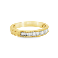 18kt Yellow Gold Natural Baguette Diamond Wedding Ring (.39ct)