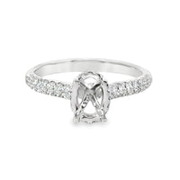 18kt White Gold Hidden Halo Diamond Semi-Mount Ring (.38ct)