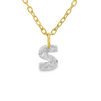 14kt Yellow Gold Lab-Grown "S" Initial Diamond Pendant (.87ct)