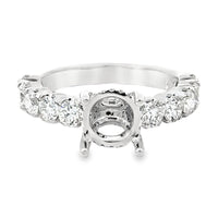 18kt White Gold Hidden Halo Natural Diamonds Semi-Mount Ring (1.34ct)