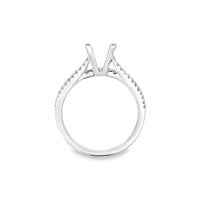 18kt White Gold Split Shank Natural Diamonds Semi-Mount Ring (0.45ct)