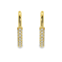 18kt Yellow Gold Round Natural Diamond Small Hoop Earrings (.33ct)
