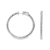 14kt White Gold Lab-Grown Diamond Large Hoop Earrings (1.95ct)