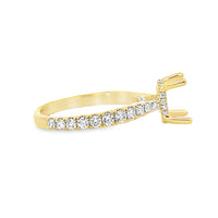 18K Yellow Gold Natural Round Diamond Semi-Mount Ring (.66ct)