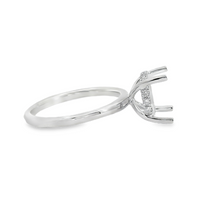 18kt White Gold Natural Round Diamond Semi-Mount Ring (.12ct)