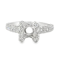 18kt White Gold Pave Natural Diamonds Semi-Mount Ring (0.73ct)