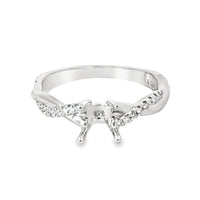 18kt White Gold Twist Natural Diamonds Semi-Mount Ring (0.15ct)