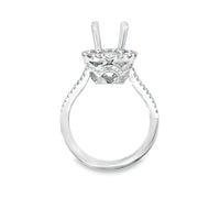 18kt White Gold Halo Natural Diamonds Semi-Mount Ring (0.85ct)