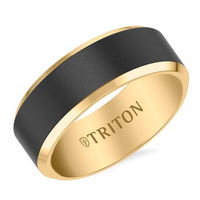 Triton Tu-Tone Tungsten 8mm Matte Finish Ring