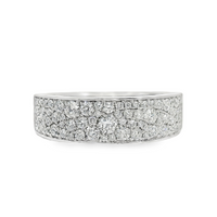 18kt White Gold Natural Round Diamond Pavé Wedding Ring (.70ct)