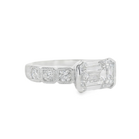 Platinum Lab-Grown Emerald & Natural Round Diamond Engagement Ring (2.49ct)