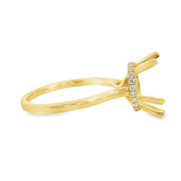 18kt Yellow Gold Natural Round Diamond Semi-Mount Ring (.13ct)