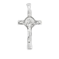 18kt White Gold Italian Made Crucifix Charm (3.13g)