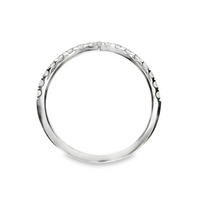 18kt White Gold Natural Round Diamonds Curved Wedding Ring (.31ct)