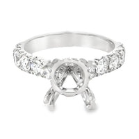 18kt White Gold Cathedral Natural Diamonds Semi-Mount Ring (1.24ct)