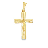 18kt Yellow Gold 39mm Italian Made Cross Pendant (4.34g)