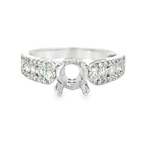 18kt White Gold Channel Natural Diamonds Semi-Mount Ring (0.71ct)