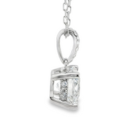 18kt White Gold Lab-Grown Round Diamond and Natural Round Diamond Pendant (2.74ct)