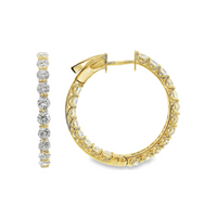 14kt Yellow Gold Lab-Grown Round Diamond Medium Hoop Earrings (2.00ct)