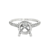 18kt White Gold Natural Round Diamond Semi-Mount Ring (.28ct)