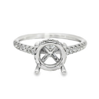18kt White Gold Natural Round Diamond Semi-Mount Ring (.28ct)