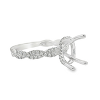 18kt White Gold Natural Round Diamond Hidden Halo Semi-Mount Ring (.49ct)