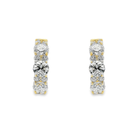 14kt Yellow Gold Lab-Grown Round Diamond Small Hoop Earrings (1.95ct)