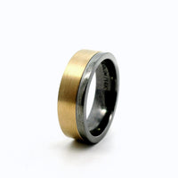 Triton 14kt and Tantalum Tu-Tone Gold 7mm Ring
