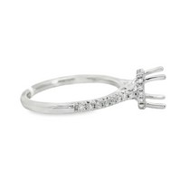 18kt White Gold Natural Round Diamond Semi-Mount Ring (.24ct)